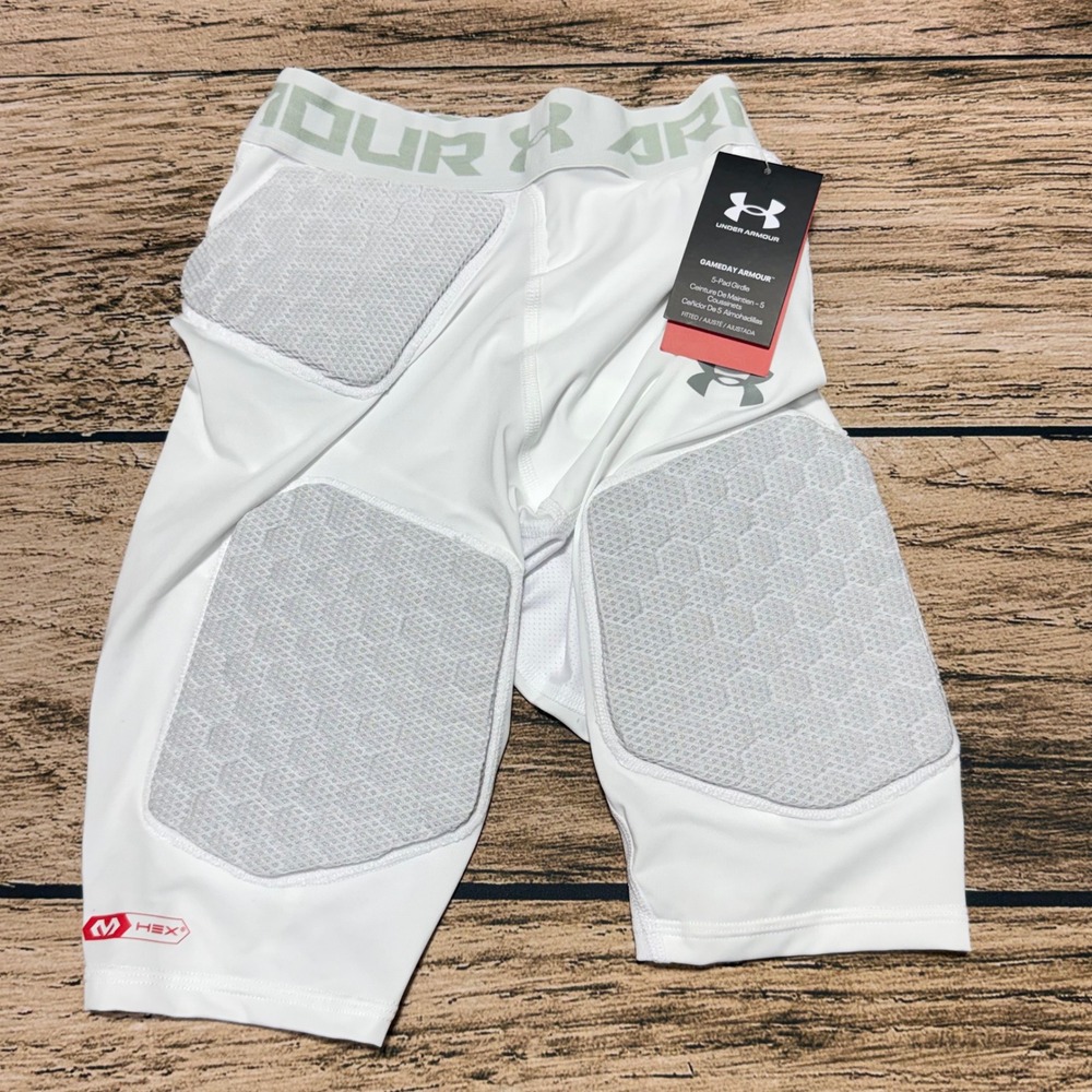 Under Armour Gameday Armour 5-Pad Girdle Men Small White Football HEX Padding